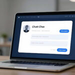 AI chatbot on laptop screen generating leads